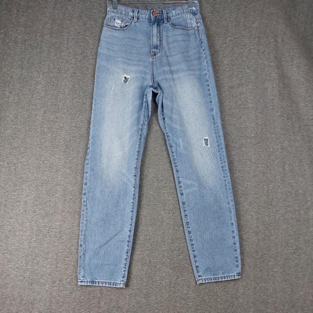 BDG DENIM URBAN OUTFITTERS WOMENS BLUE MOM HIGH RISE DISTRESSED JEANS SIZE 27